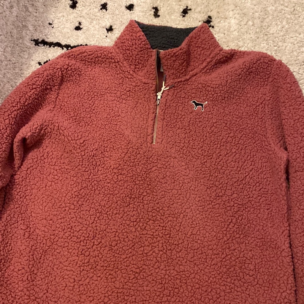 VS PINK dark mauve pink sherpa sweatshirt